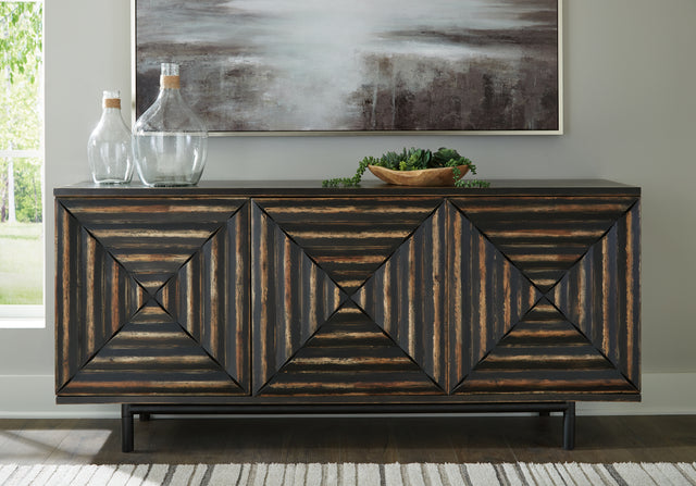 Furniture City Slidell - Ashley Furniture - Fair Ridge Accent Cabinet - Accent Cabinet / Distressed Black - A4000573
