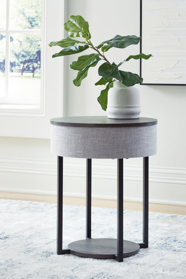 Furniture City Slidell - Ashley Furniture - Sethlen Accent Table with Speaker - Accent Table with Speaker / Gray/Black - A4000641