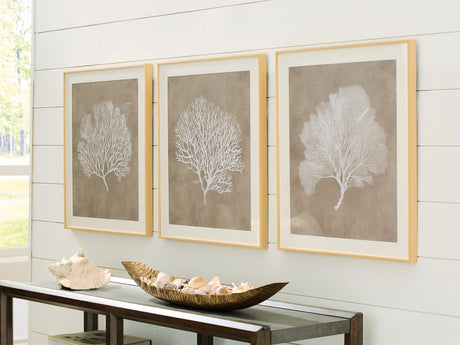 Furniture City Slidell - Ashley Furniture - Hendridge Wall Decor - Wall Art Set (3/CN) / Taupe/White - A8000486