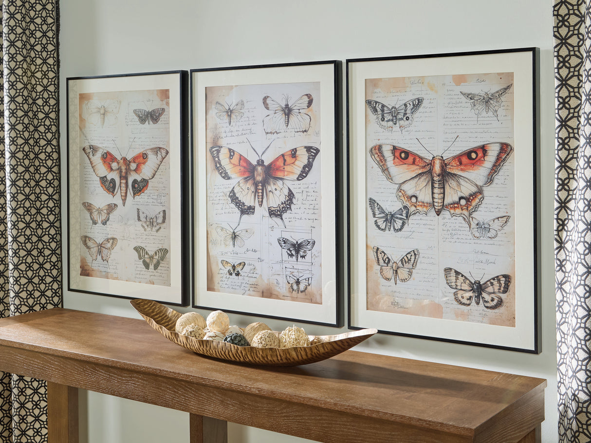 Furniture City Slidell - Ashley Furniture - Jossletts Wall Decor - Wall Art Set (3/CN) / Orange/Black/Ivory - A8000490