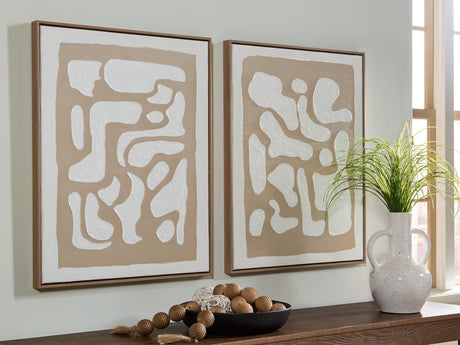 Furniture City Slidell - Ashley Furniture - Waldett Wall Decor - Wall Art Set (Set of 2) / Beige/White - A8000503