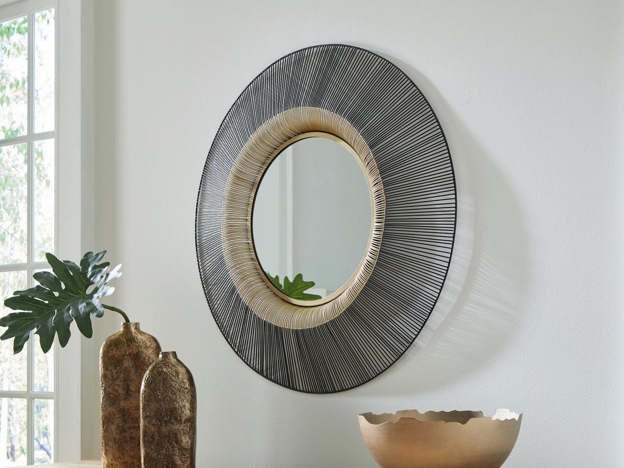 Furniture City Slidell - Ashley Furniture - Dallmen Mirror - Accent Mirror / Black/Gold Finish - A8010407