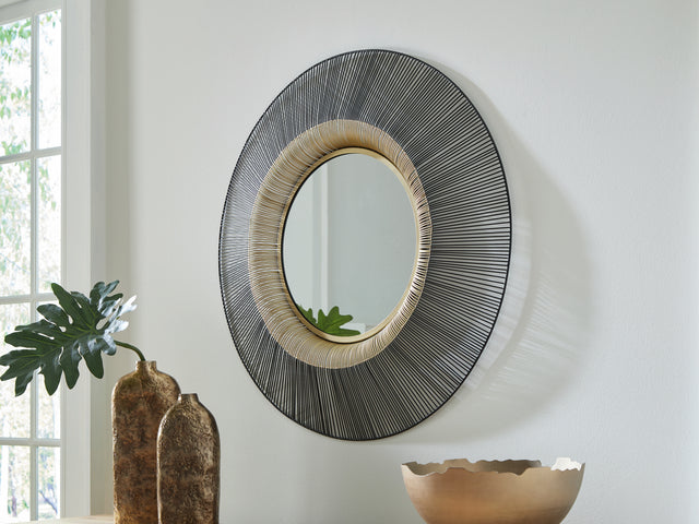 Furniture City Slidell - Ashley Furniture - Dallmen Mirror - Accent Mirror / Black/Gold Finish - A8010407