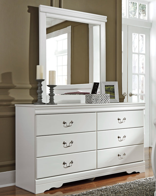 Furniture City Slidell - Ashley Furniture - Anarasia Bedroom - Dresser and Mirror / White - B129B3