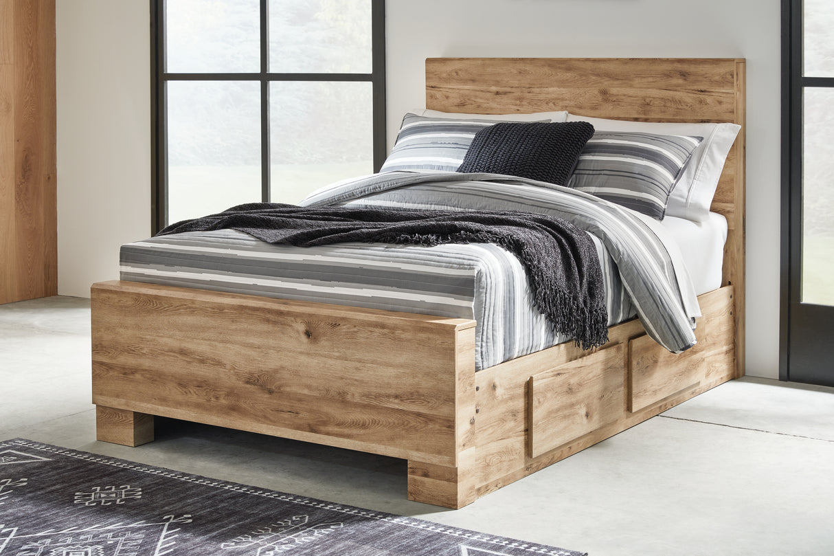 Furniture City Slidell - Ashley Furniture - Hyanna Bedroom - Full Panel Bed with 1 Side Storage / Tan Brown - B1050B25