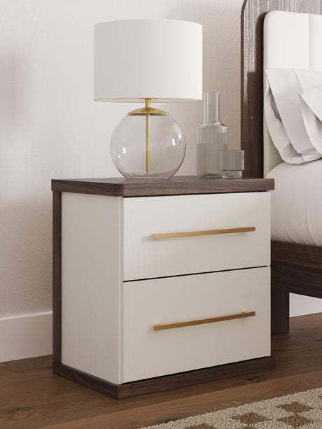Furniture City Slidell - Ashley Furniture - Kendanport Bedroom - Two Drawer Night Stand / Brown/White - PCB1108-92