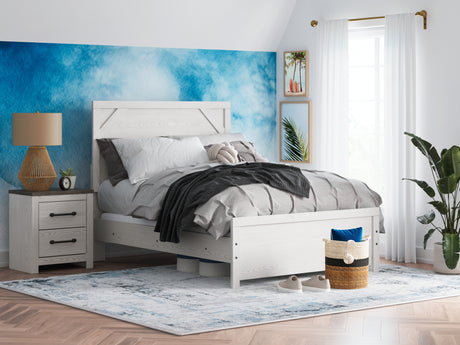 Furniture City Slidell - Ashley Furniture - Gerridan Bedroom - Full Panel Bed / White/Gray - B1190B4