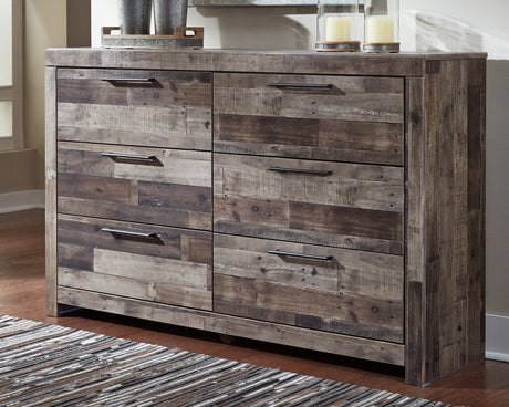 Furniture City Slidell - Ashley Furniture - Derekson Bedroom - Six Drawer Dresser / Multi Gray - B200-31