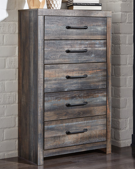 Furniture City Slidell - Ashley Furniture - Drystan Bedroom - Five Drawer Chest / Multi - B211-46