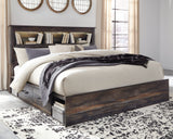 Furniture City Slidell - Ashley Furniture - Drystan Bedroom - King Bookcase Bed with 4 Storage Drawers / Multi - B211B52