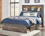 Furniture City Slidell - Ashley Furniture - Drystan Bedroom - Full Bookcase Bed with 4 Storage Drawers / Multi - B211B45