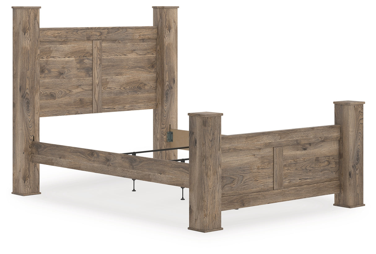 Furniture City Slidell - Ashley Furniture - Rusticott Bedroom - Queen Poster Bed / Brown - PCB2260B4