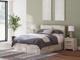 Furniture City Slidell - Ashley Furniture - Lawroy Bedroom - Queen Panel Storage Bed / Light Natural - B2310B9