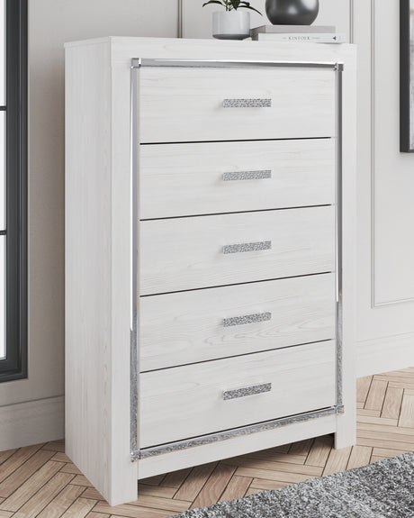 Furniture City Slidell - Ashley Furniture - Altyra Bedroom - Five Drawer Chest / White - B2640-46