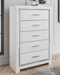 Furniture City Slidell - Ashley Furniture - Altyra Bedroom - Five Drawer Chest / White - B2640-46