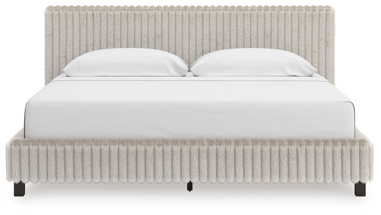 Furniture City Slidell - Ashley Furniture - Zuraleus Bedroom - King Upholstered Bed / White - PCB3381B13