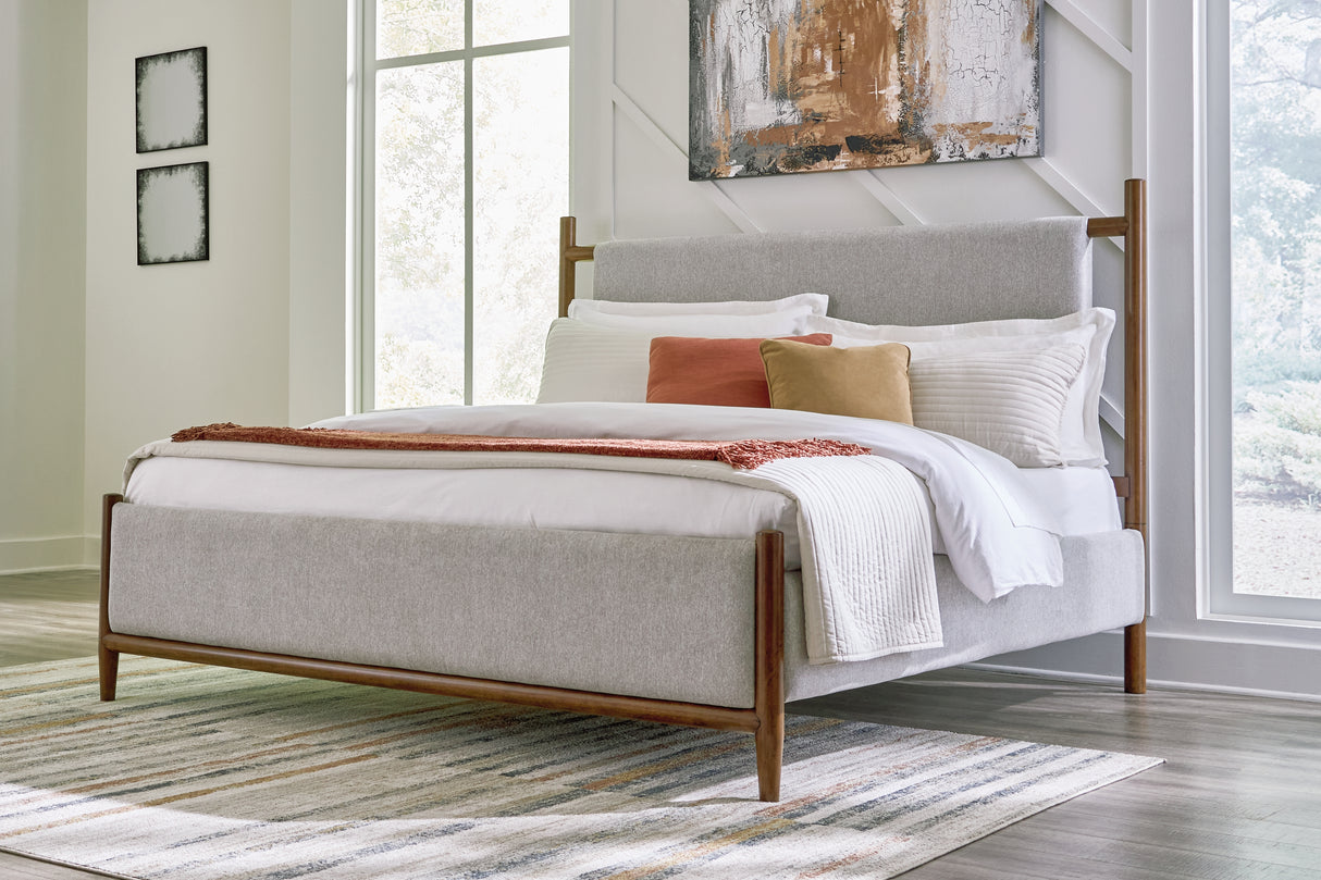 Furniture City Slidell - Ashley Furniture - Lyncott Bedroom - California King Upholstered Bed / Brown - B615B7