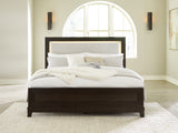 Furniture City Slidell - Ashley Furniture - Neymorton Bedroom - Queen Upholstered Panel Bed / Dark Grayish Brown - B618B2