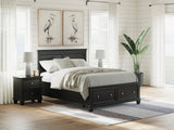 Furniture City Slidell - Ashley Furniture - Lanolee Bedroom - Queen Panel Storage Bed / Black - B687B17