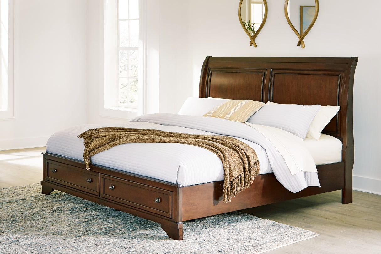 Furniture City Slidell - Ashley Furniture - Trellington Bedroom - King Sleigh Storage Bed / Brown - B716B2