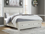Furniture City Slidell - Ashley Furniture - Robbinsdale Bedroom - King Panel Storage Bed / Antique White - B742B25