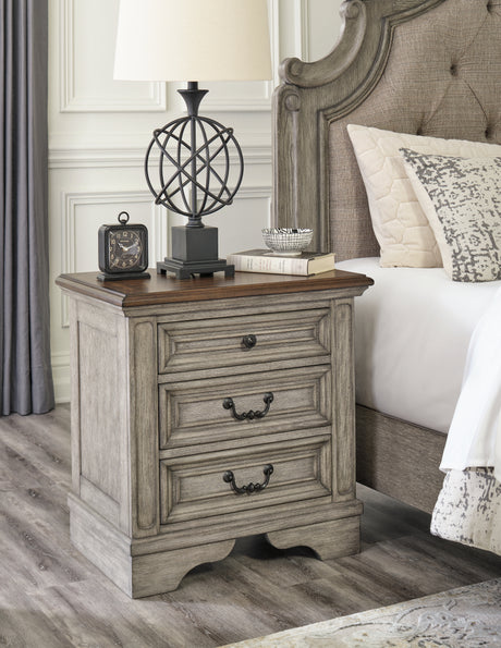 Furniture City Slidell - Ashley Furniture - Lodenbay Bedroom - Three Drawer Night Stand / Antique Gray/Brown - B751-93