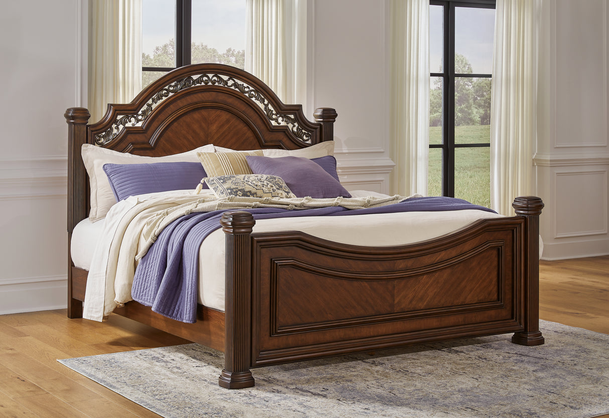 Furniture City Slidell - Ashley Furniture - Lavinton Bedroom - King Poster Bed / Brown - B764B9