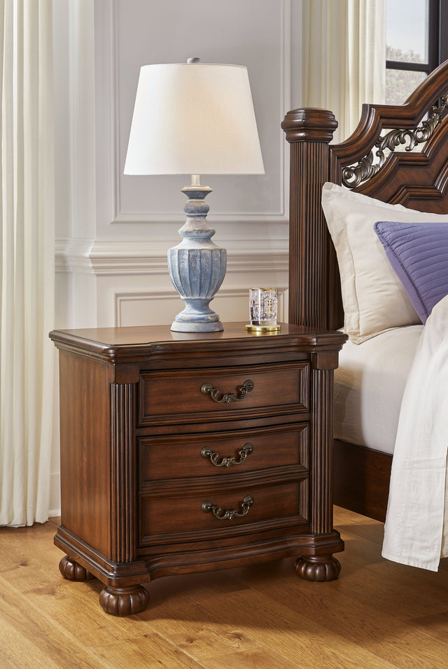 Furniture City Slidell - Ashley Furniture - Lavinton Bedroom - Three Drawer Night Stand / Brown - B764-93