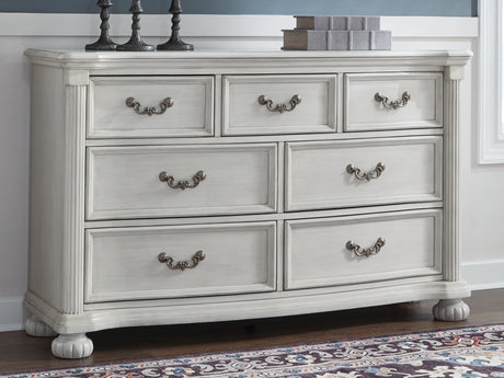 Furniture City Slidell - Ashley Furniture - Montelaine Bedroom - King Upholstered Panel Bed / Antique White - B795B6