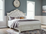 Furniture City Slidell - Ashley Furniture - Montelaine Bedroom - California King Upholstered Panel Bed / Antique White - B795B7