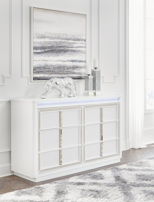 Furniture City Slidell - Ashley Furniture - Chalanna Bedroom - Dresser and Mirror / White - B822B1