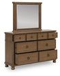Furniture City Slidell - Ashley Furniture - Rowlenstown Bedroom - Dresser and Mirror / Brown - PCB824B1