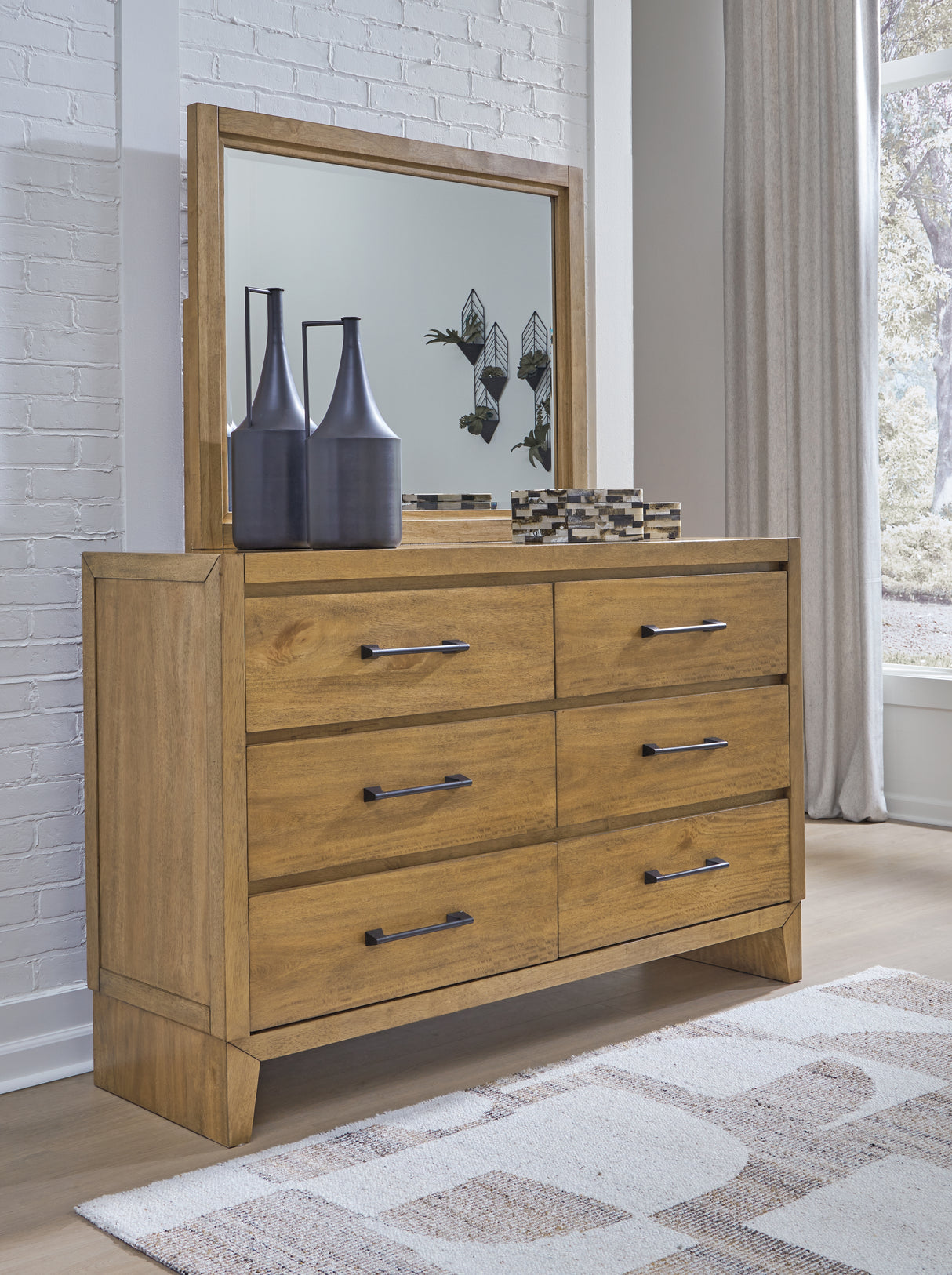 Furniture City Slidell - Ashley Furniture - Sherbana Bedroom - Dresser and Mirror / Light Brown - B833B1