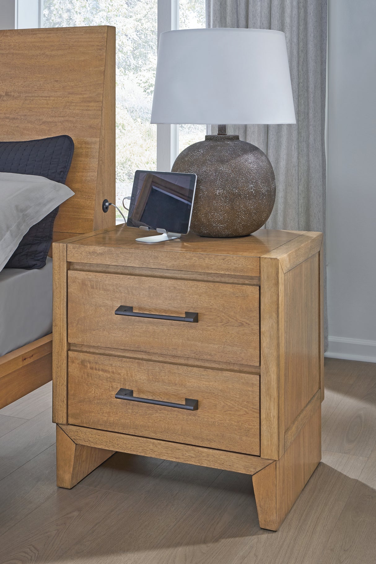 Furniture City Slidell - Ashley Furniture - Sherbana Bedroom - Two Drawer Night Stand / Light Brown - B833-92