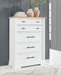 Furniture City Slidell - Ashley Furniture - Ashbryn Bedroom - Five Drawer Chest / White/Natural - B844-46