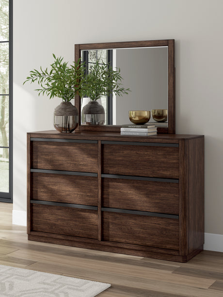 Furniture City Slidell - Ashley Furniture - Dilenno Bedroom - King Upholstered Panel Bed / Dark Brown - PCB857B8