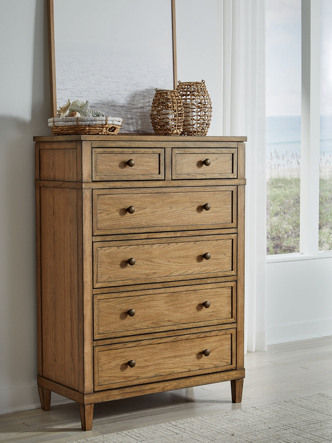 Furniture City Slidell - Ashley Furniture - Sharlance Bedroom - King Upholstered Panel Bed / Light Brown - B895B6