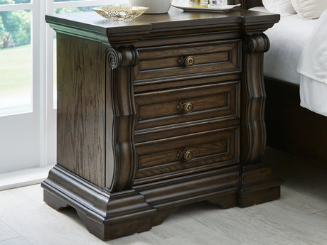 Furniture City Slidell - Ashley Furniture - Maylee Bedroom - Three Drawer Night Stand / Dark Brown - B947-93
