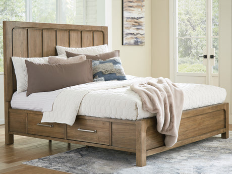 Furniture City Slidell - Ashley Furniture - Cabalynn Bedroom - California King Panel Bed with Storage / Light Brown - B974B9