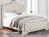 Furniture City Slidell - Ashley Furniture - Arlendyne Bedroom - King Upholstered Bed / Antique White - B980B4