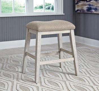 Furniture City Slidell - Ashley Furniture - Skempton Dining Room - Counter Height Bar Stool (Set of 2) / White/Light Brown - D394-024X2