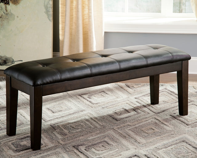 Furniture City Slidell - Ashley Furniture - Haddigan Dining Bench - Large UPH Dining Room Bench / Dark Brown / 50"W x 16"D x 19"H - D596-00