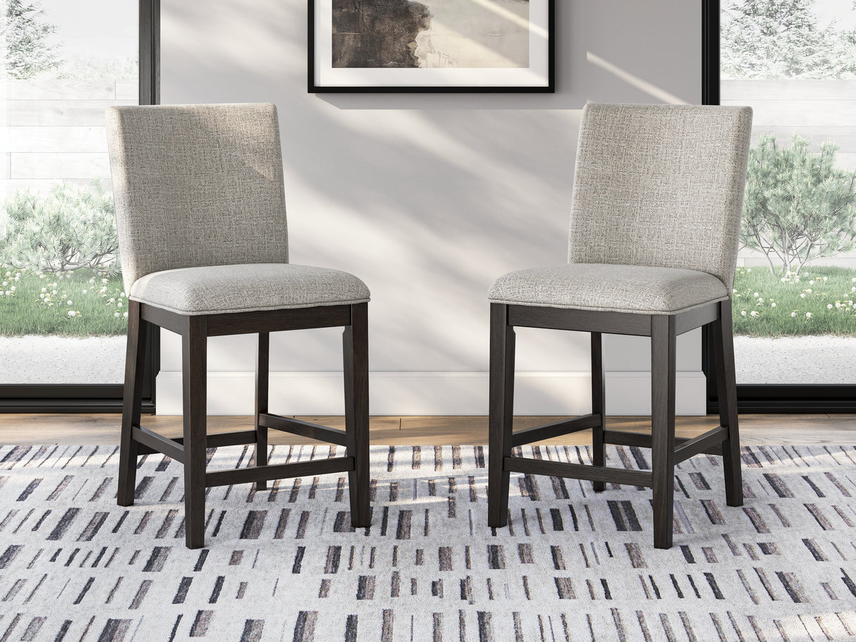 Furniture City Slidell - Ashley Furniture - Neymorton Dining Room - Counter Height Barstool (Set of 2) / Dark Grayish Brown - D618-124X2