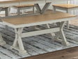 Furniture City Slidell - Ashley Furniture - Purlaney 48" Dining Bench - Large Dining Room Bench / Antique White/Natural / 48"W x 16"D x 19"H - PCD627-00