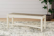 Furniture City Slidell - Ashley Furniture - Bolanburg Dining Bench - Large UPH Dining Room Bench / Two-tone / 50"W x 15"D x 20"H - D647-00