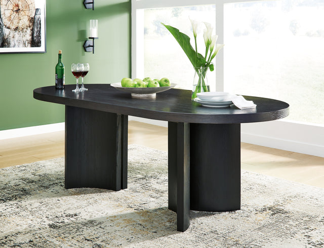 Furniture City Slidell - Ashley Furniture - Rowanbeck Dining Room - Dining Chair (Set of 2) / Black - D821-01X2