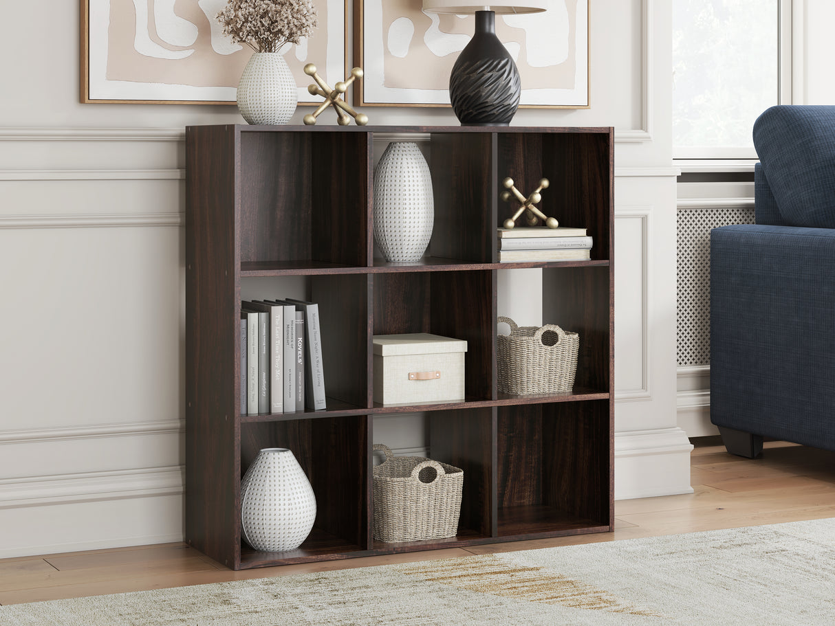 Furniture City Slidell - Ashley Furniture - Glosmount Nine Cube Organizer - Nine Cube Organizer / Cherry/Light Brown - EA1055-3X3