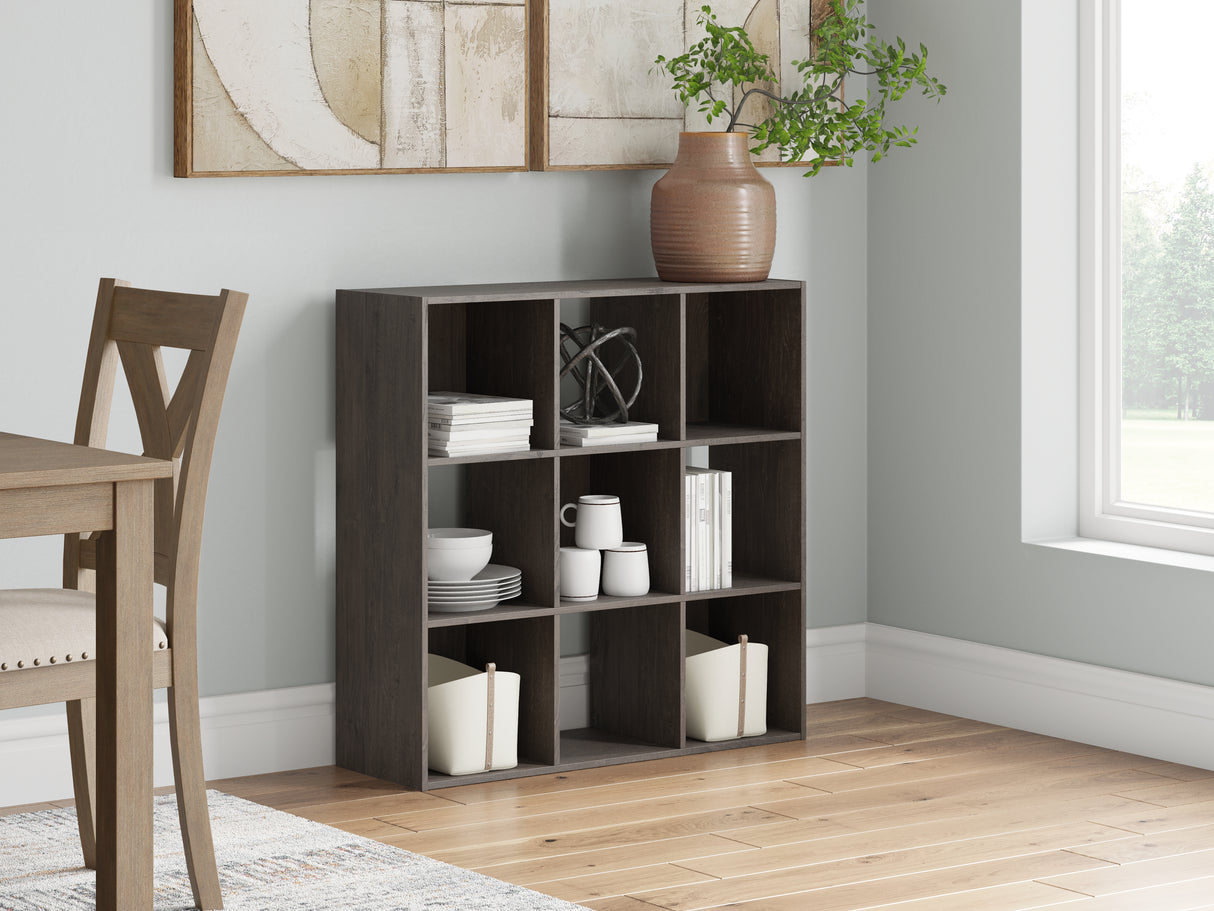 Furniture City Slidell - Ashley Furniture - Piperton Nine Cube Organizer - Nine Cube Organizer / Charcoal - EA5514-3X3