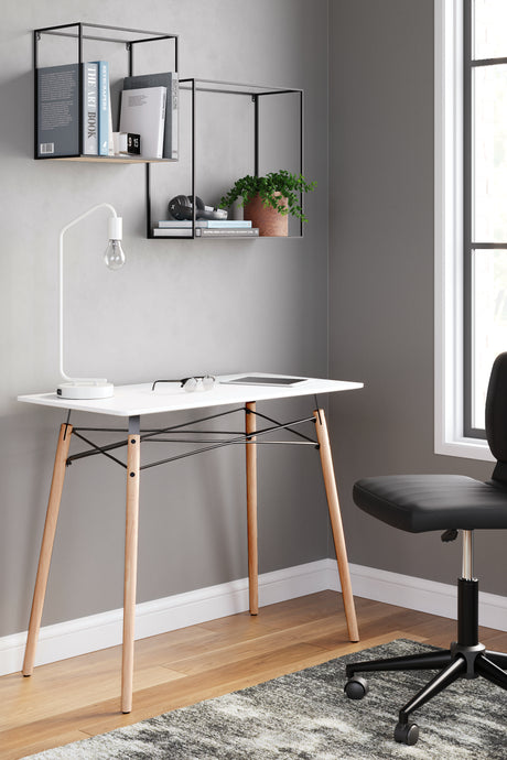 Furniture City Slidell - Ashley Furniture - Jaspeni Office Desk - Home Office Desk / Black/Natural - H020-10