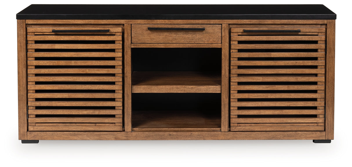 Furniture City Slidell - Ashley Furniture - Kallari Bookcase - Credenza / Warm Brown/Black - H737-60